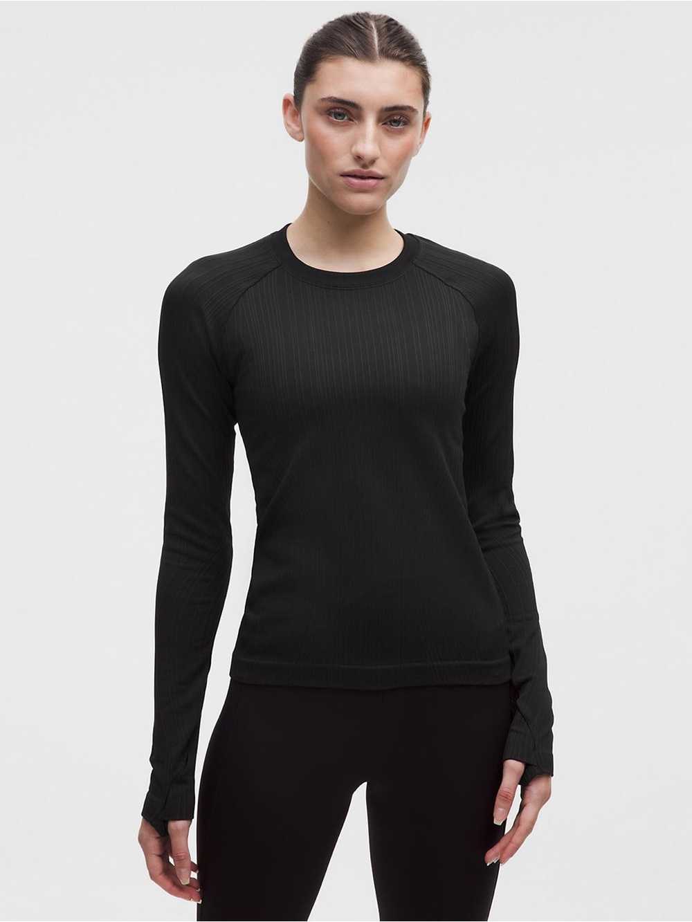 Lululemon Rest Less Variegated Ribbed Pullover Black Size 10 NWT